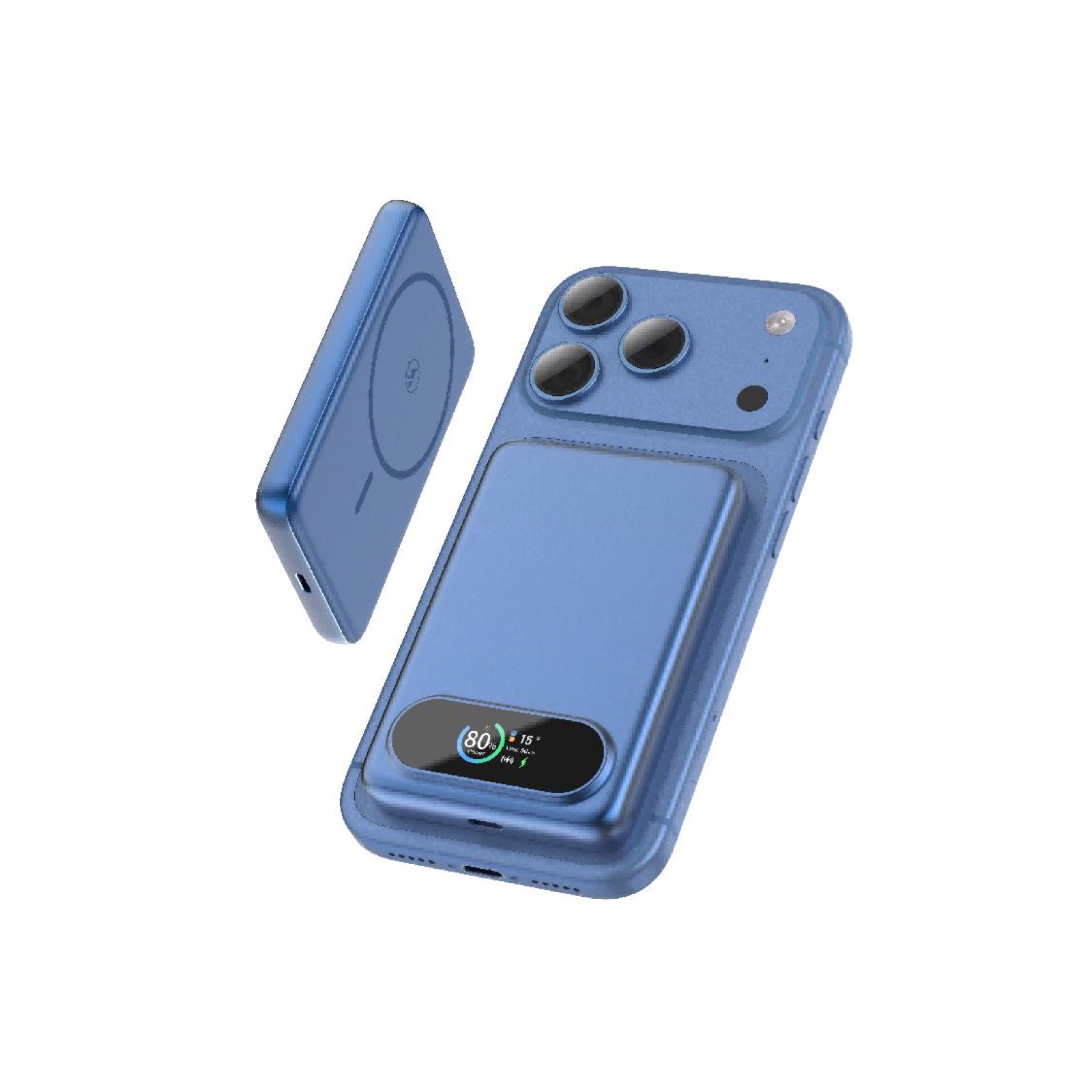Blue magnetic power bank